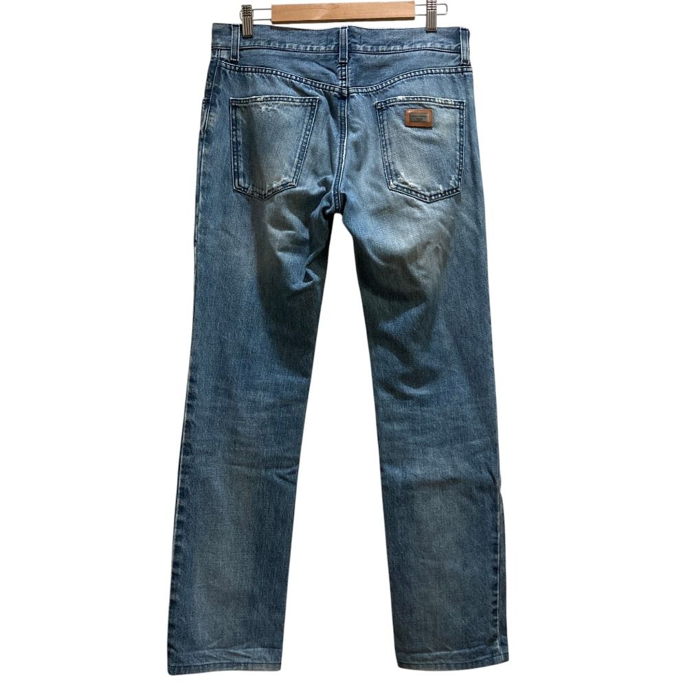 Dolce & Gabbana Distressed Plate Denim Pants Jeans 46 Indigo — view 6