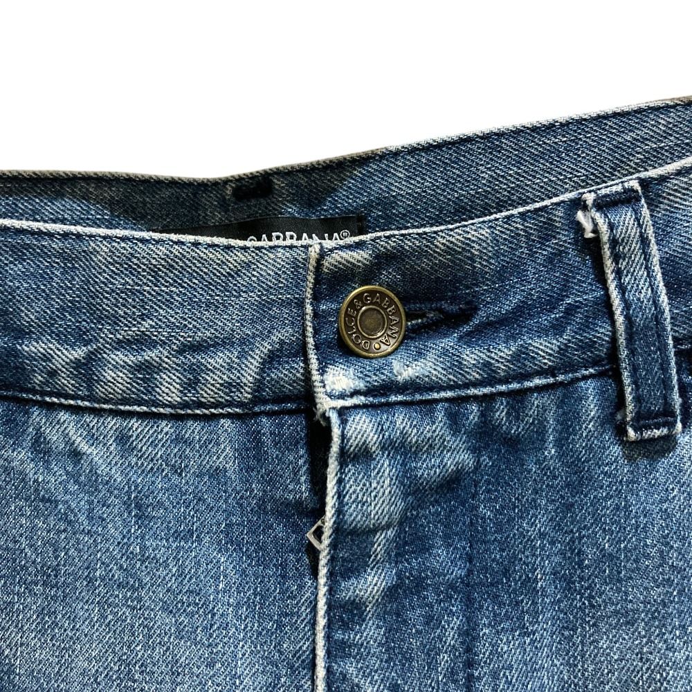 Dolce & Gabbana Distressed Plate Denim Pants Jeans 46 Indigo — view 3