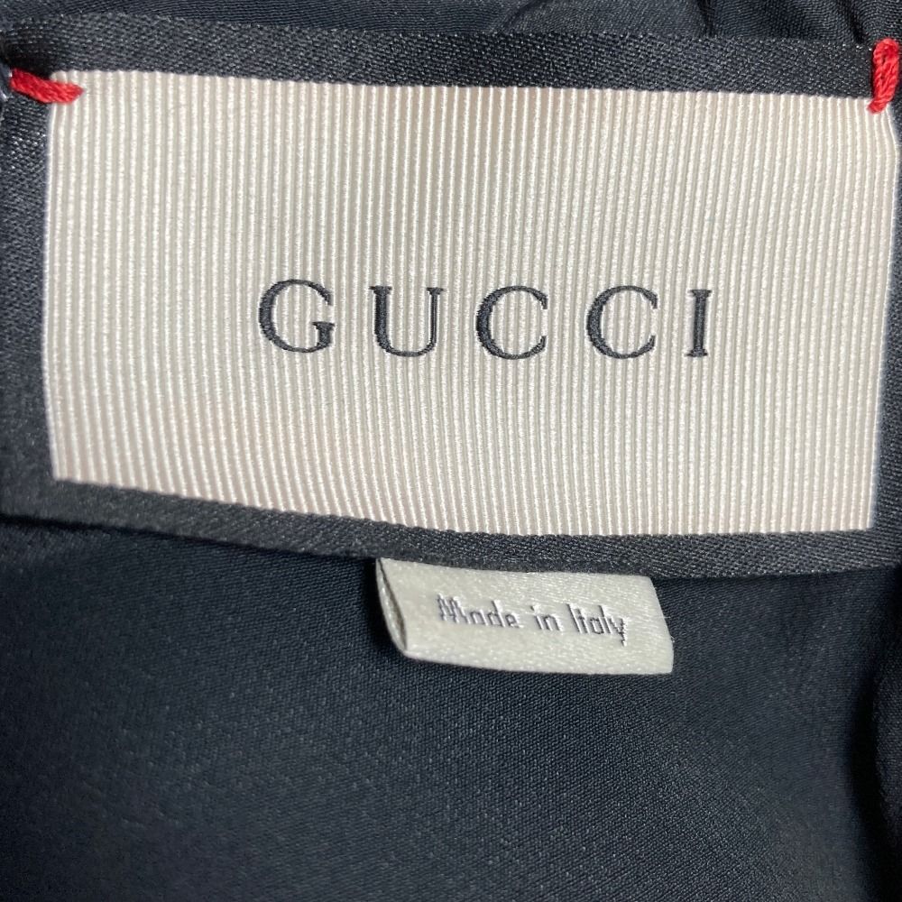 Gucci Bijou Ribbon Decoration Frill Sleeve Dress 36 Black — view 4