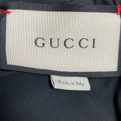 Gucci Bijou Ribbon Decoration Frill Sleeve Dress 36 Black — view 4