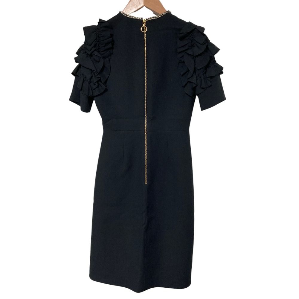 Gucci Bijou Ribbon Decoration Frill Sleeve Dress 36 Black — view 2