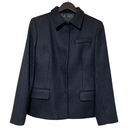 Prada Wool Jacket Knee Length Skirt Set 42 Black — view 2
