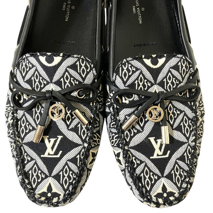 Louis Vuitton Gloria Line Jacquard Driving Shoes Loafers Black 36.5 — view 4