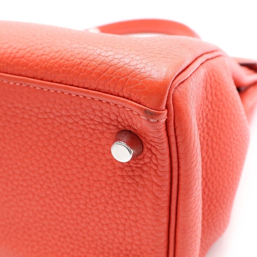 Hermes Kelly 32 2-Way Shoulder Bag Back Retourne Silver Taurillon Clemence Rose — view 5