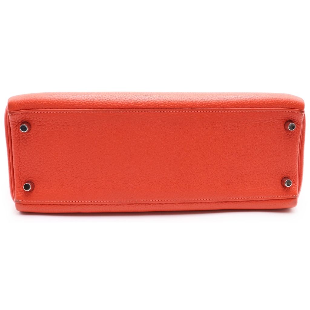 Hermes Kelly 32 2-Way Shoulder Bag Back Retourne Silver Taurillon Clemence Rose — view 4