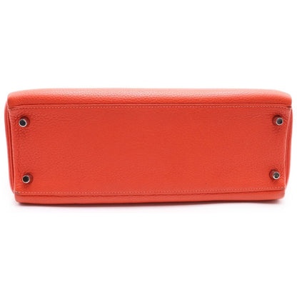 Hermes Kelly 32 2-Way Shoulder Bag Back Retourne Silver Taurillon Clemence Rose — view 4