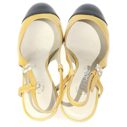 Chanel Camellia Heels Pumps Yellow Black — view 4