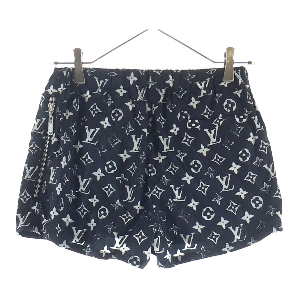 Louis Vuitton Monogram All Over Print Nylon Shorts Black — view 2