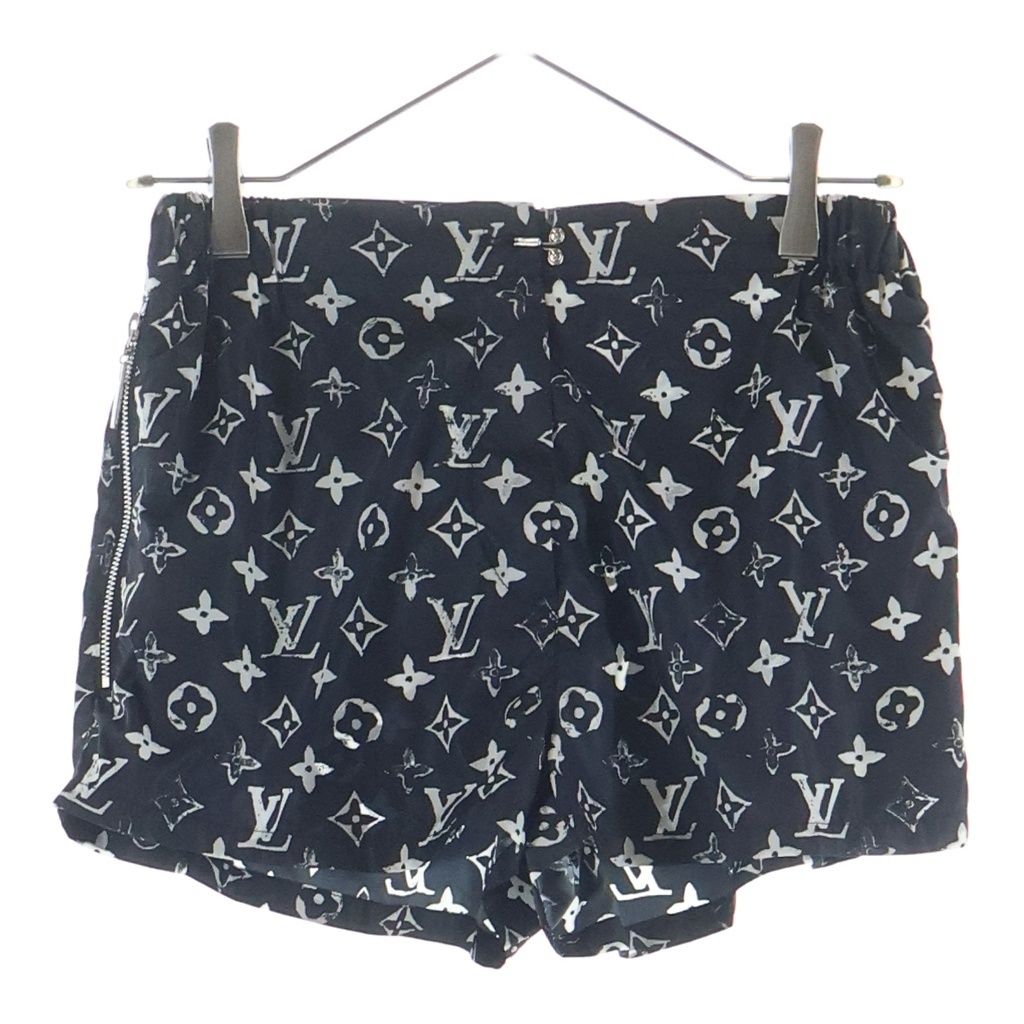 Louis Vuitton Monogram All Over Print Nylon Shorts Black