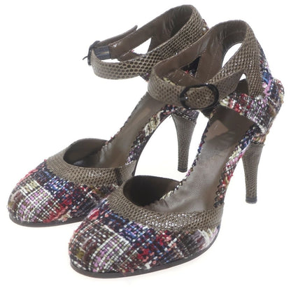 Chanel Tweed Heels Pumps Multicolor
