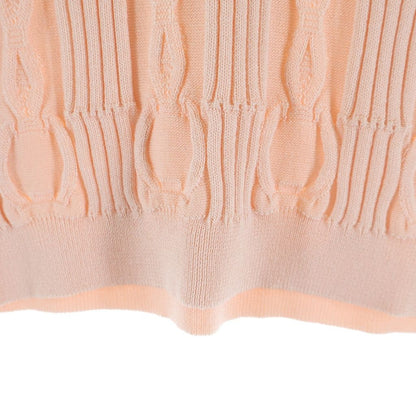 Hermes Coaching Remix Short Sleeve Knit Silk Cotton Pink Sweater — view 5