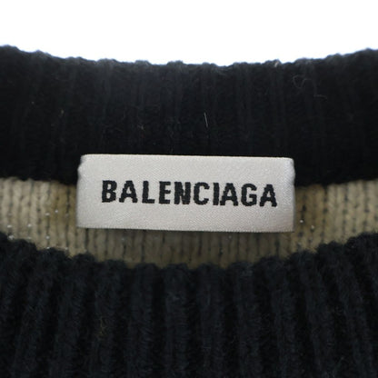 Balenciaga Logo Cropped Knit Black Sweater — view 6