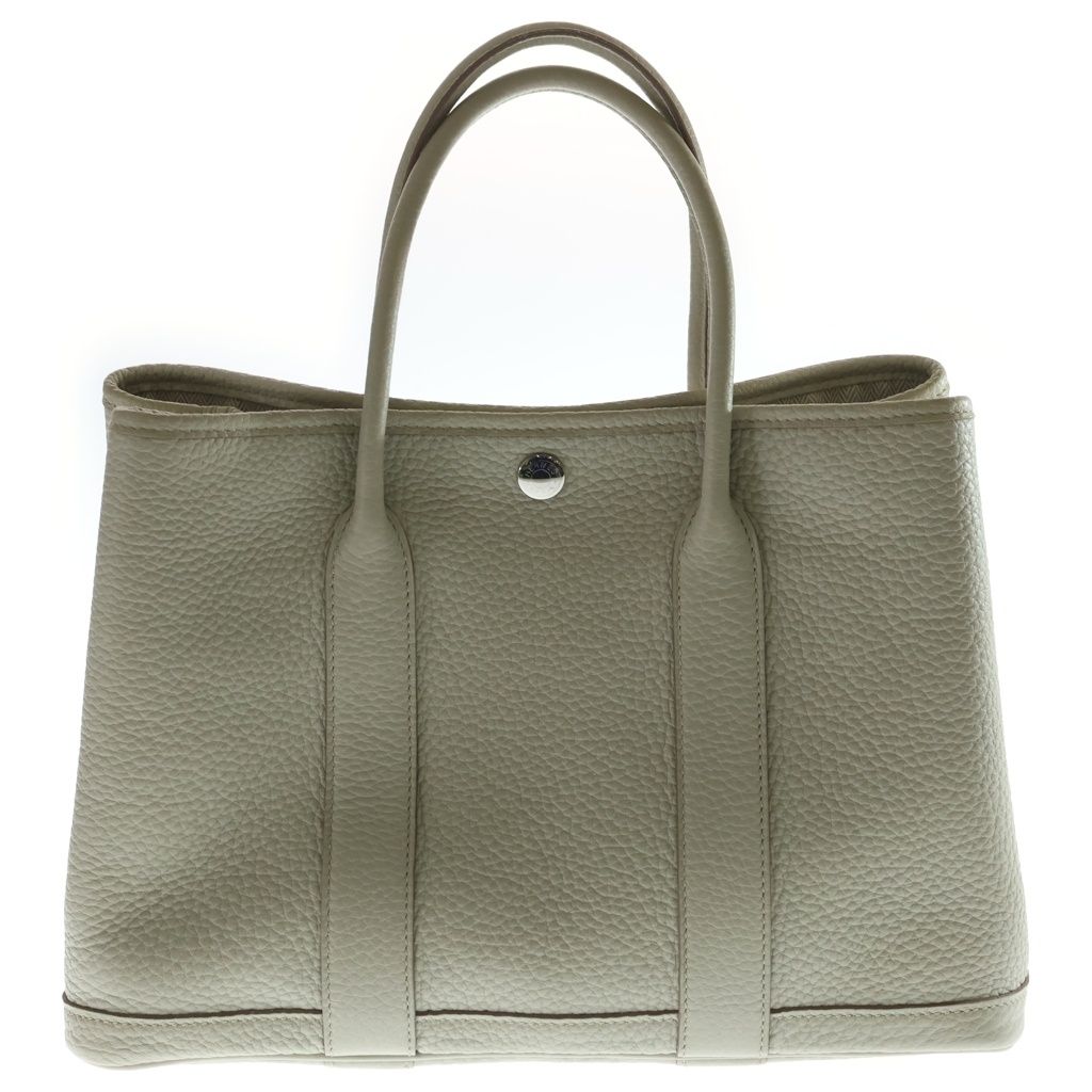 Hermes Garden Party 30 Negonda Silver Tote Bag Beton