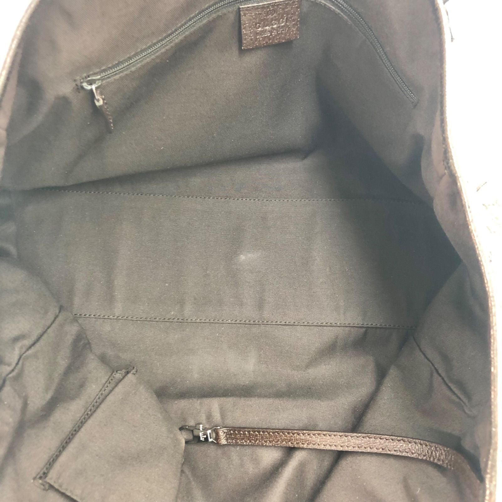 Gucci GG Canvas Tote Bag Sherry Line Beige Dark Brown — view 8