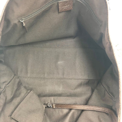 Gucci GG Canvas Tote Bag Sherry Line Beige Dark Brown — view 8