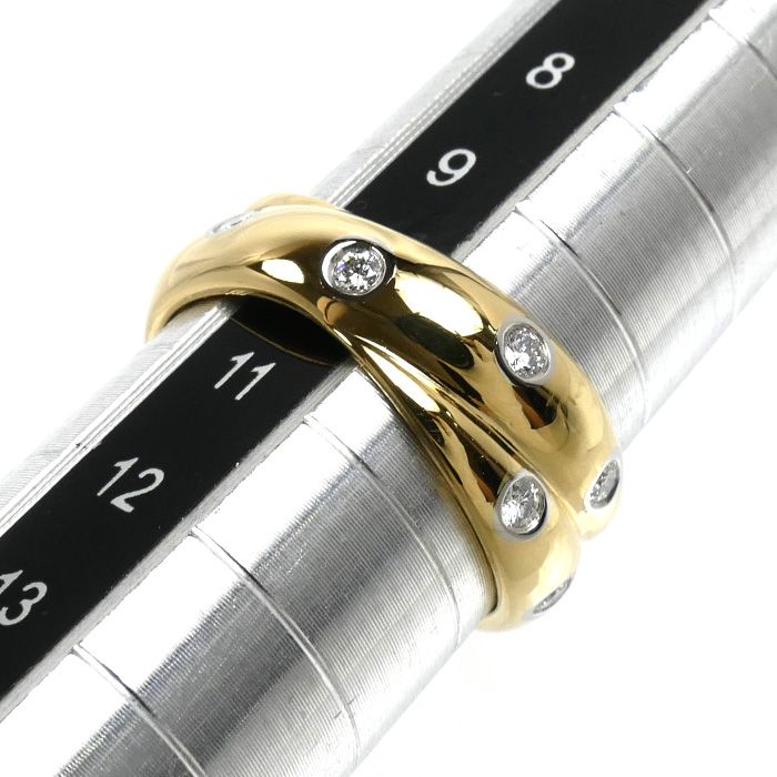 Tiffany & Co 18K Yellow Gold Platinum Dots Twist Ring Diamond — view 6
