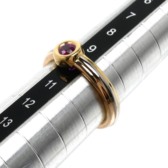 Cartier 18K Yellow Gold 18K White 18K Pink Monostone Ring Ruby — view 6