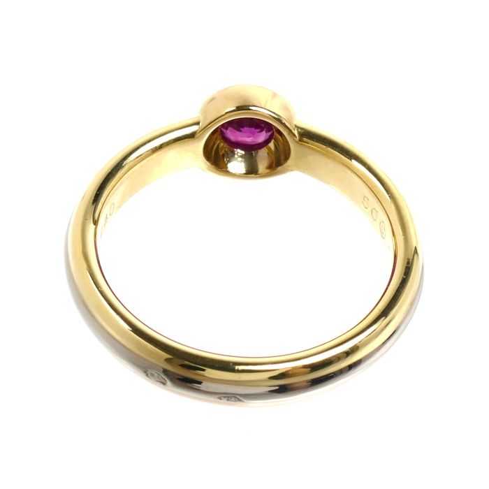 Cartier 18K Yellow Gold 18K White 18K Pink Monostone Ring Ruby — view 4