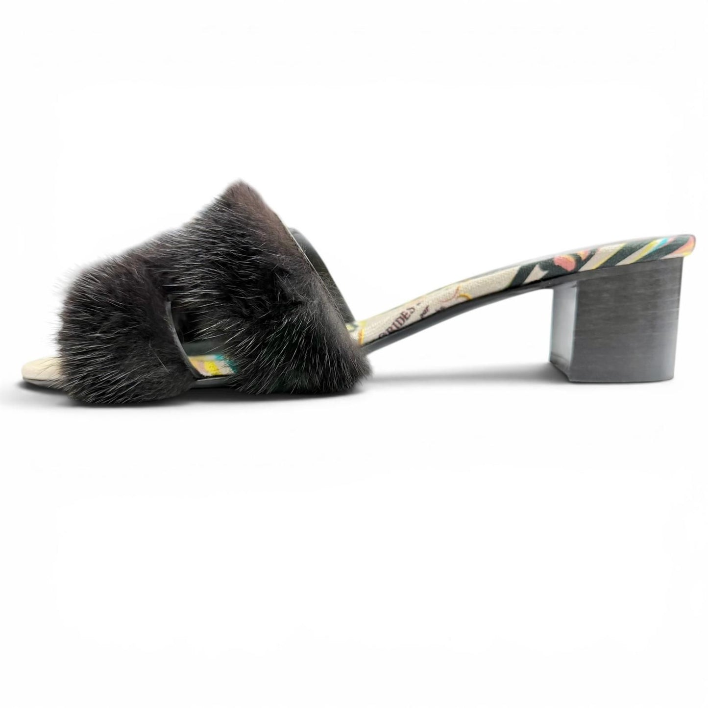 Hermes Oran Motif Mink Brides de Gala Sandals Black — view 5