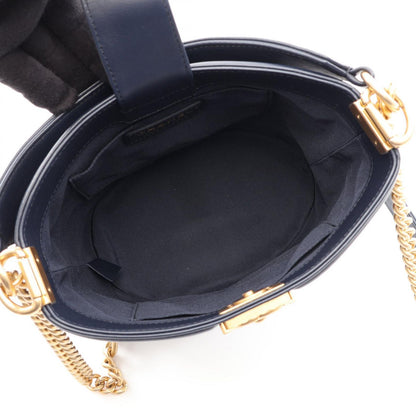 Chanel Shoulder Bag Boy 2-Way Navy Lambskin Boy Small — view 3