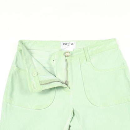 Chanel Pants CC Logo Pearl Button Skinny Cotton — view 5