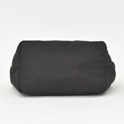 Prada Tote Bag Triangle Logo Nylon Black Gold — view 8