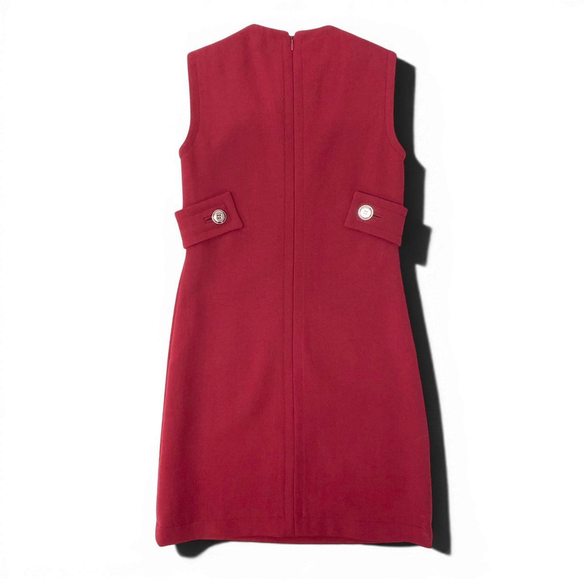 Prada Sleeveless Dress Knee Length 36 Red Wool — view 3