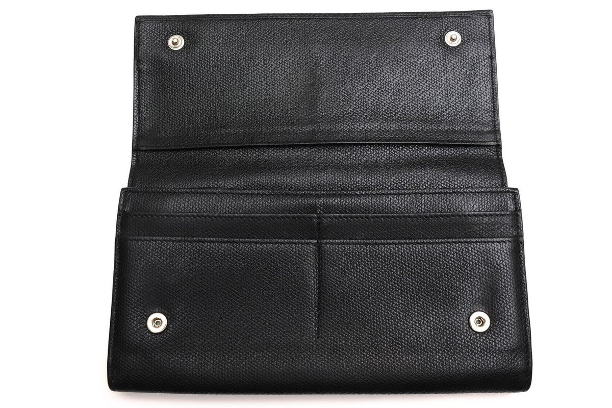 Tiffany & Co Wallet Leather Black Continental Flap with Coin Purse Bifold — view 6
