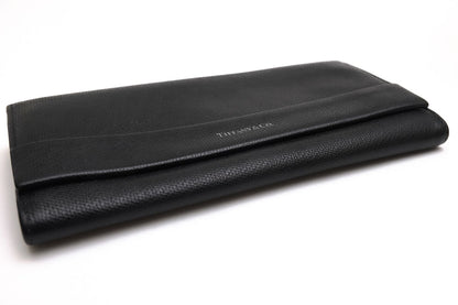 Tiffany & Co Wallet Leather Black Continental Flap with Coin Purse Bifold — view 4