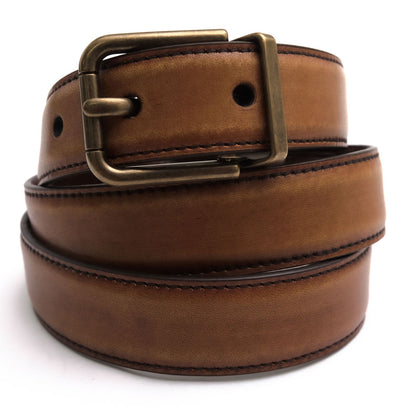 Dolce & Gabbana Belt Business Leather Gray Cintura Asta Dritta Vitello