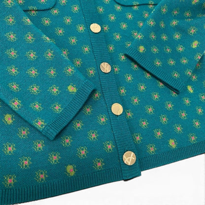 Saint Laurent Yves Saintl Aurent Collarless Jacket Knit Cardigan Gold Button — view 6