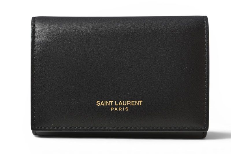 Saint Laurent Key Case Leather Black Gold Key Holder