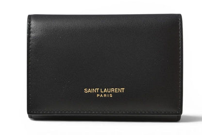 Saint Laurent Key Case Leather Black Gold Key Holder