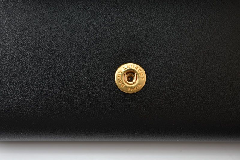 Saint Laurent Key Case Leather Black Gold Key Holder — view 7