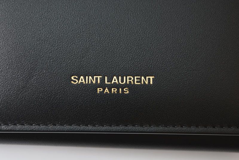 Saint Laurent Key Case Leather Black Gold Key Holder — view 3
