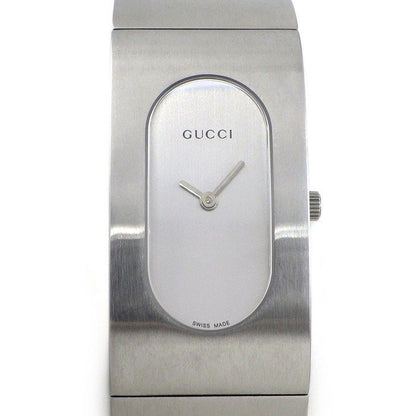 Gucci Watch Bangle Satin Silver Dial SS Quartz Analog