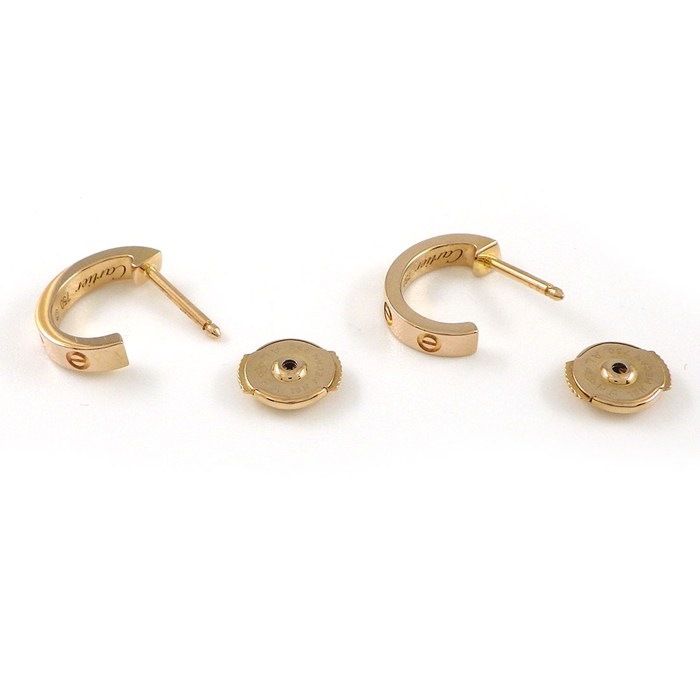 Cartier Earrings Love SM Hoop Mini 18K Pink Gold — view 2