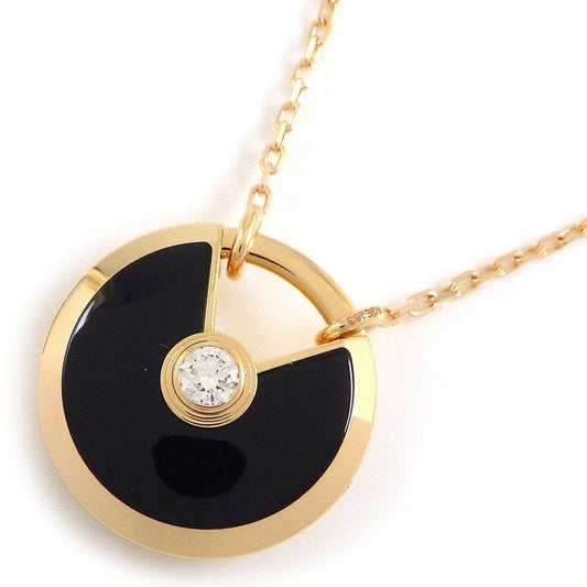 Cartier Long Necklace Amulet SM Onyx 1 Point Diamond 18K Pink Gold