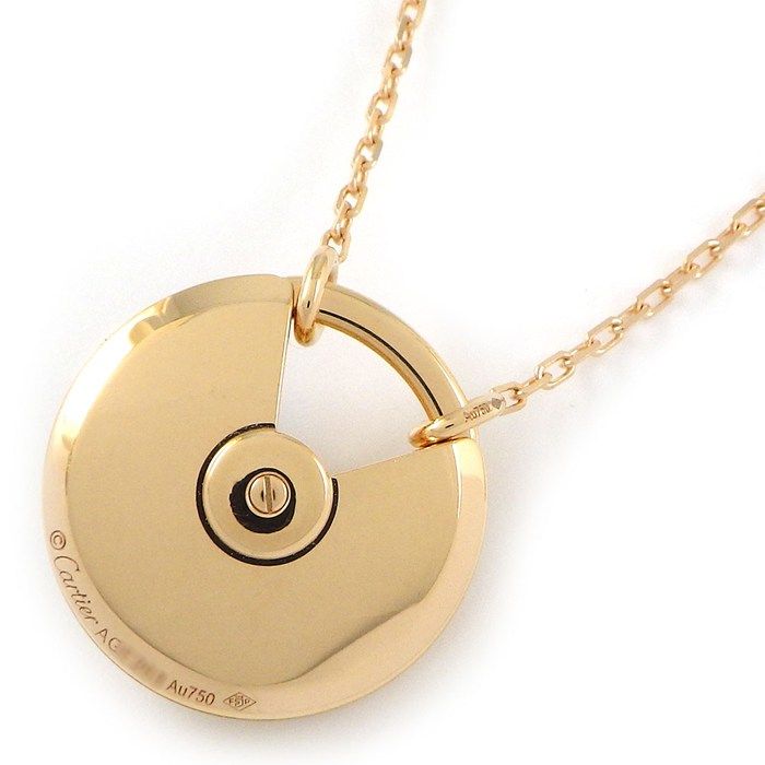 Cartier Long Necklace Amulet SM Onyx 1 Point Diamond 18K Pink Gold — view 2