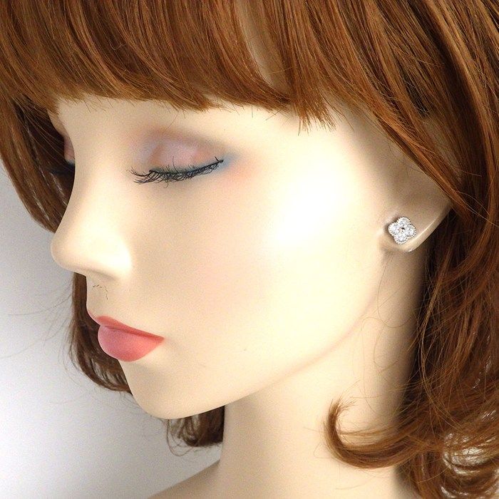Van Cleef & Arpels Earrings Sweet Alhambra 24 Points Diamond Total 18K White — view 7