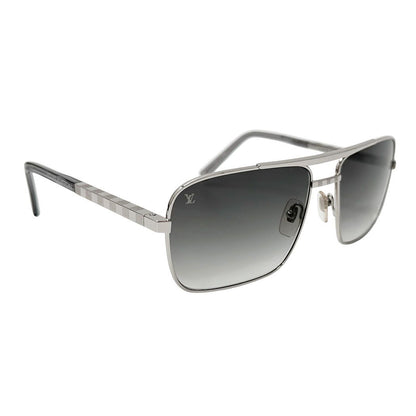 Louis Vuitton Sunglasses Metal Acetate Damier Attitude Aljan Silver Gray 16 — view 2