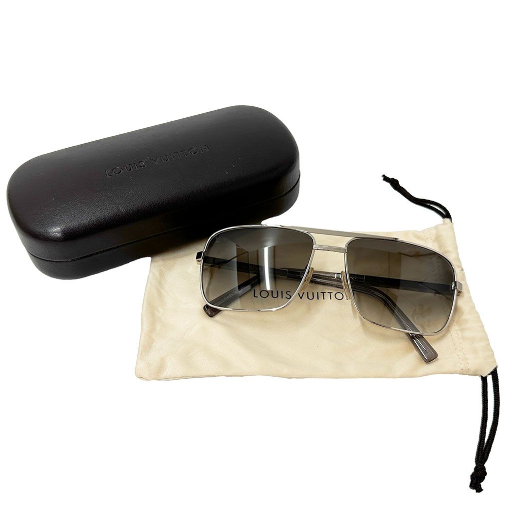 Louis Vuitton Sunglasses Metal Acetate Damier Attitude Aljan Silver Gray 16 — view 5
