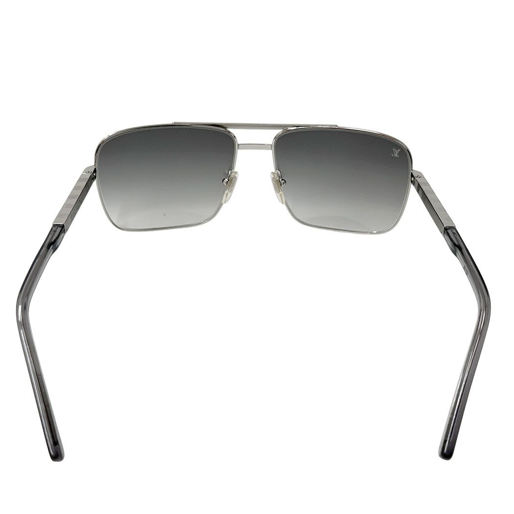 Louis Vuitton Sunglasses Metal Acetate Damier Attitude Aljan Silver Gray 16 — view 3