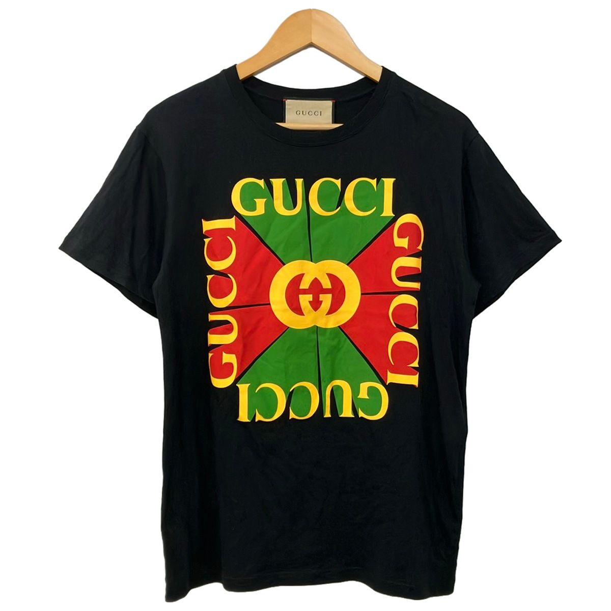 Gucci Short Sleeve T-Shirt XS Black Red Multi Crew