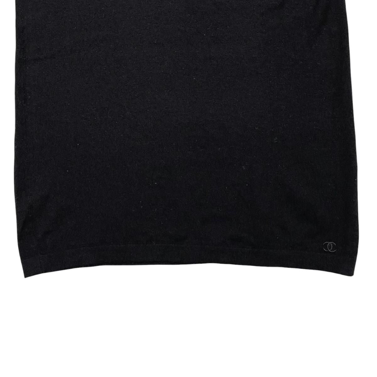 Chanel Sweater CC Logo Knit 38 Wool Cashmere Black — view 4