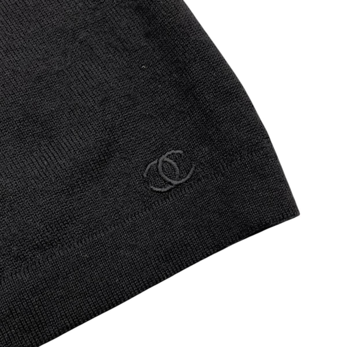 Chanel Sweater CC Logo Knit 38 Wool Cashmere Black — view 8
