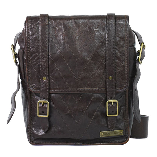 Louis Vuitton LV Cui Leather Shoulder Bag Brown Second