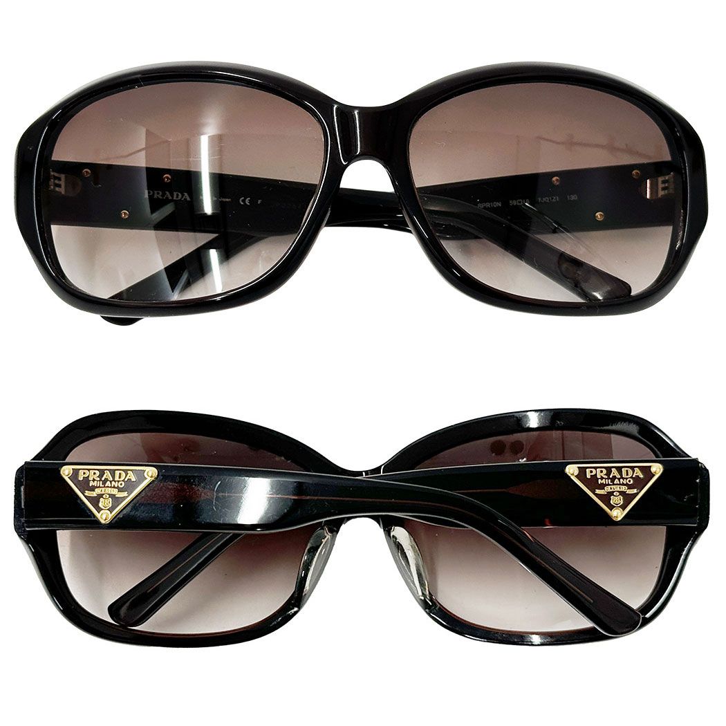 Prada Sunglasses Acetate Dark Brown 16 130 Logo Summer Adult UV Cut Eyewear — view 4