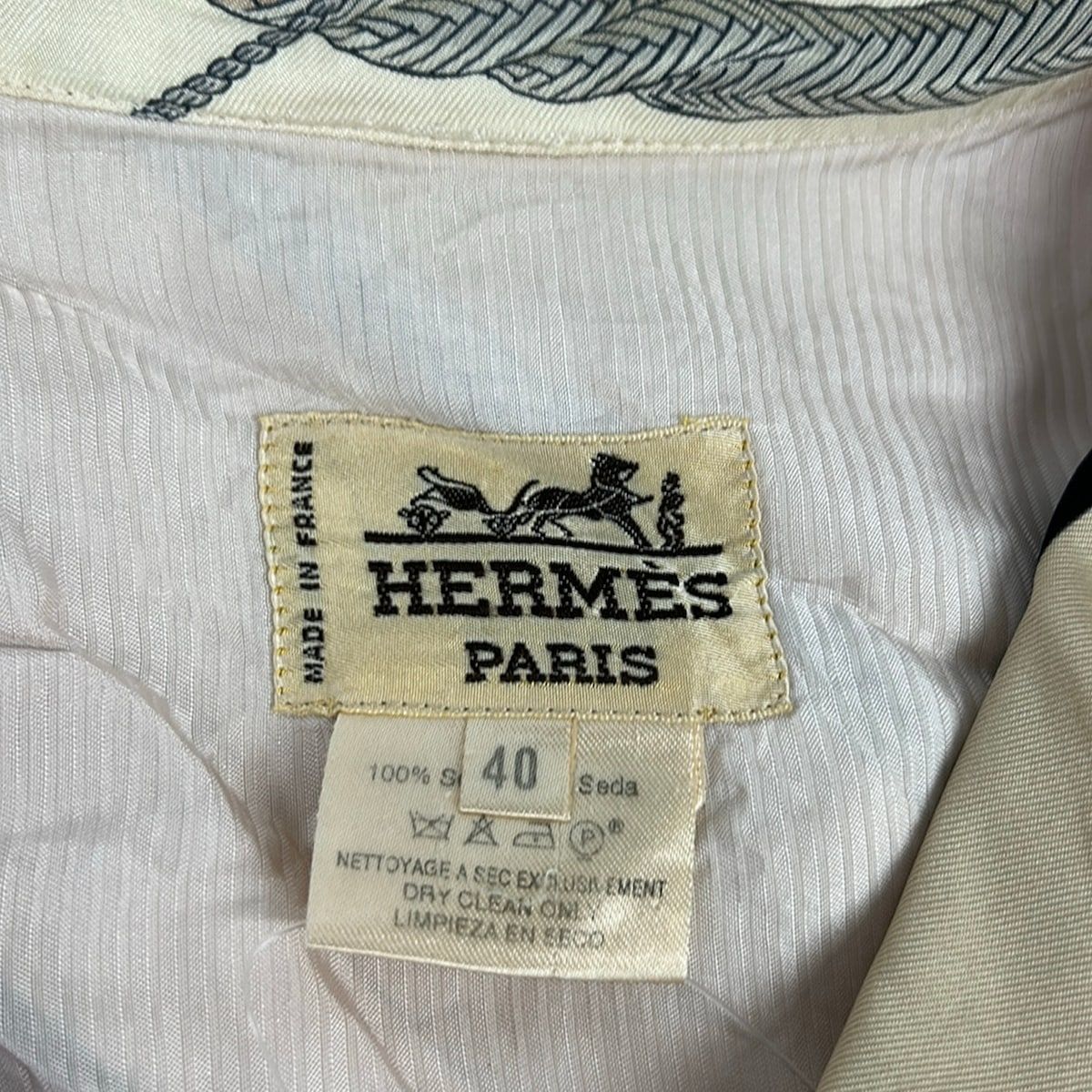 Hermes Vest 40 M Light Pink Beige Multi Silk Zip — view 3