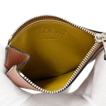 Loewe Wallet Coin Case Anagram Calf Brown Yellow Fragment Pouch Mini Logo — view 5